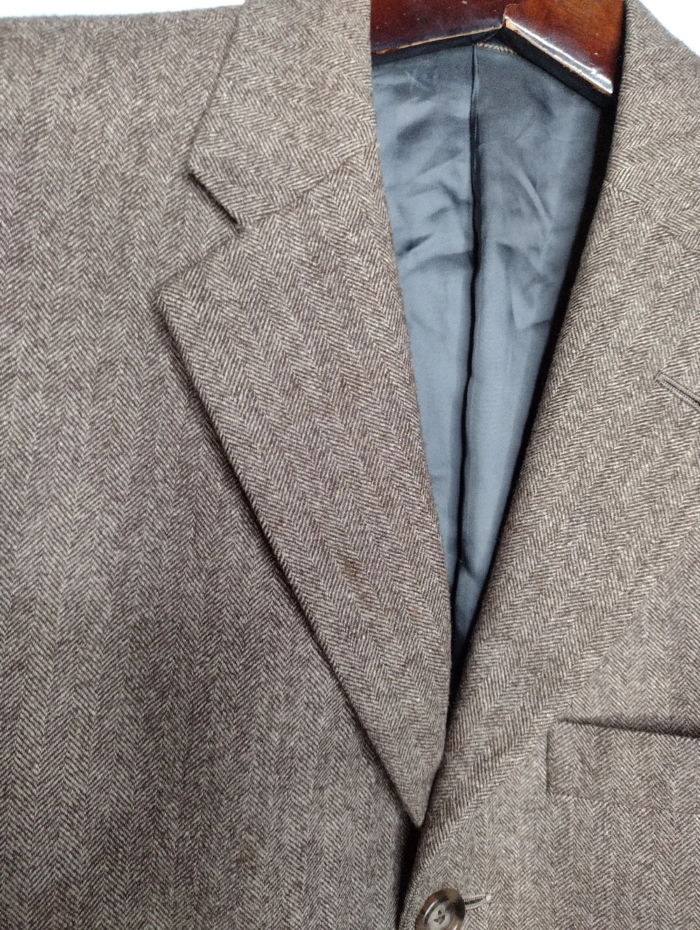 Burberry London Sport Coat Mens 37R Brown Houndstooth Wool Blazer Jacket B9